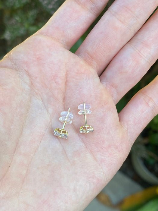 14k 1 carat lab diamond flower stud earrings