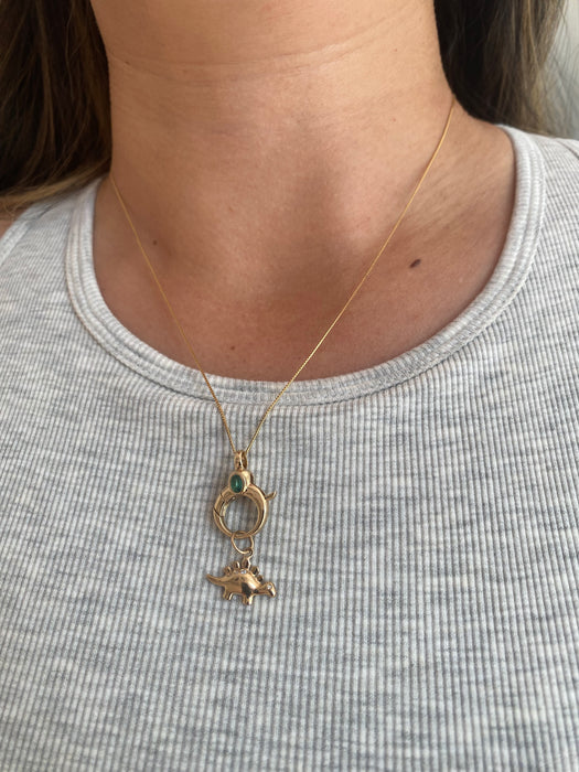 14K Triceratops Dinosaur Charms