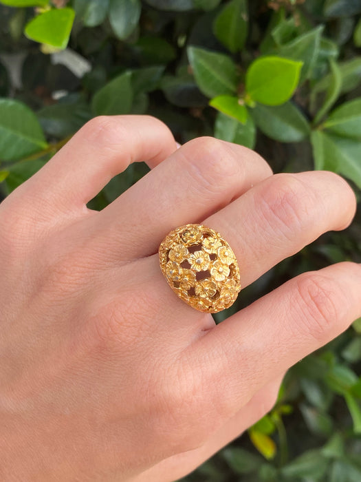 14k flower bombe ring size 5