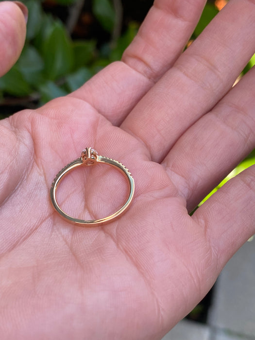 14K Rose Gold Diamond Circle Ring