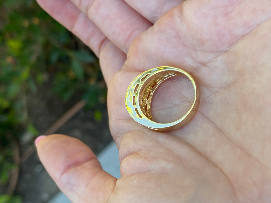 Vintage 18K Gold Double Baguette Diamond Ring – 1.52 TCW Diamonds, Size 6.5