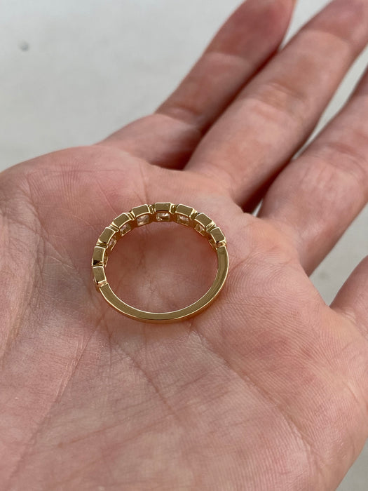 14K Gold Asscher Cut Lab Diamond Stacker Ring 1.10 CTW