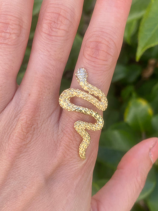 18k diamond snake ring size 7.5