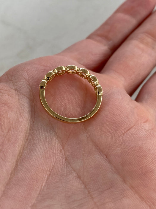 14K Gold Oval Cut Lab Diamond Stacker Ring