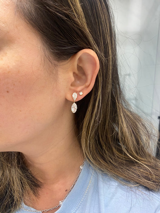 14K 6.2 TCW Lab-Grown Diamond Pear & Elongated Oval Drop Earrings