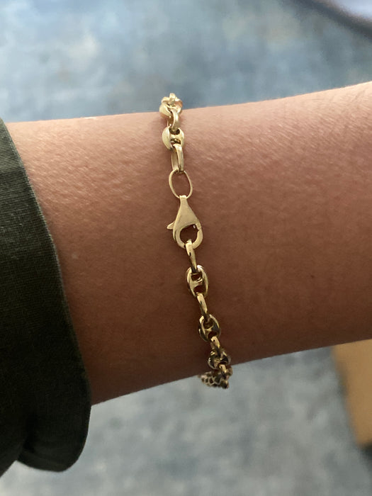 14k puffy mariner bracelet 8”