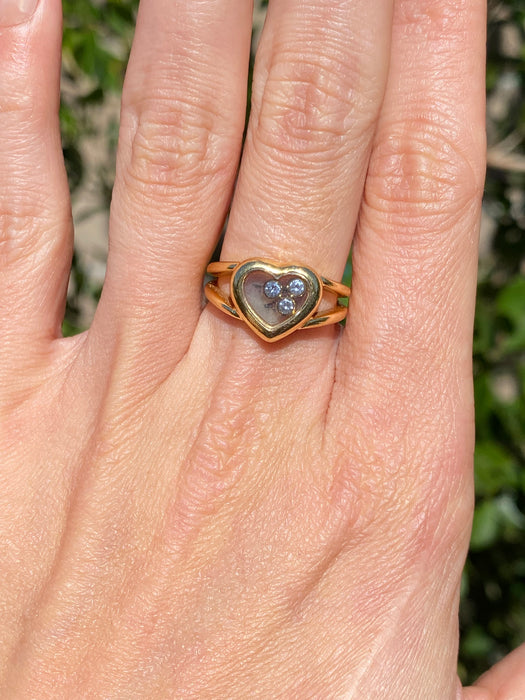 Vintage 18k Chopard Happy Diamonds Heart Ring