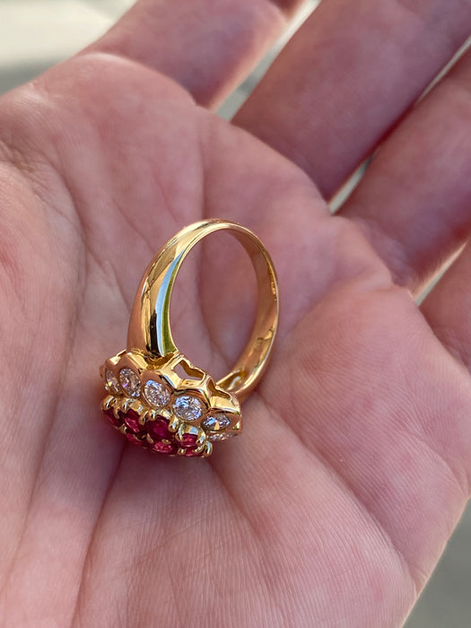 18k diamond and ruby ring size 6.5