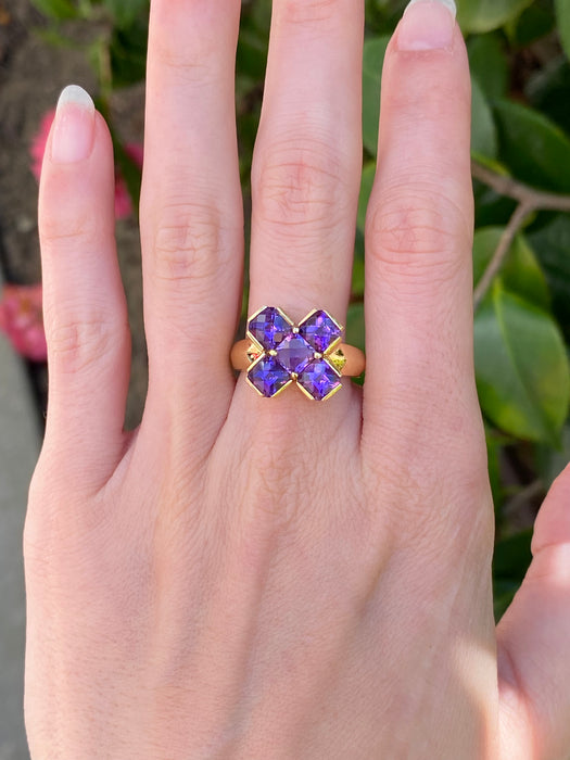 14k amethyst x ring size 7.25