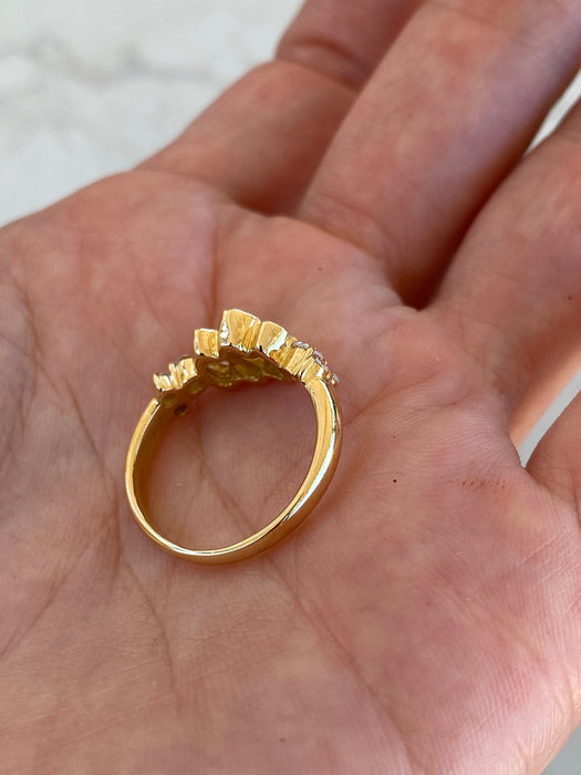 Vintage 18K Gold 1.06 CTW Natural Diamond Marquise Ring