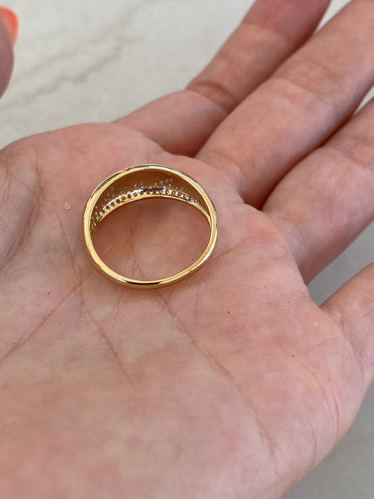 14K Gold Natural Diamond Ring Size 7