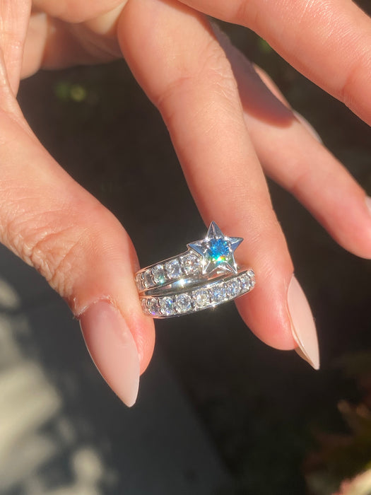 Platinum diamond star ring size 5