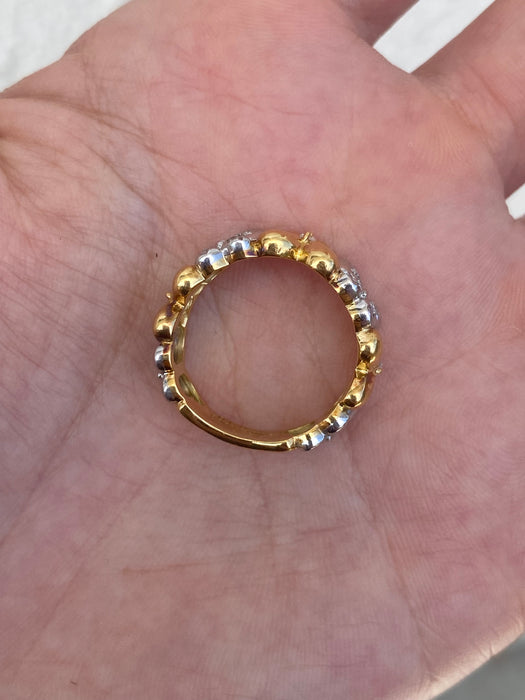 Vintage 18K & Platinum 900 Diamond Butterfly Ring (Size 7)