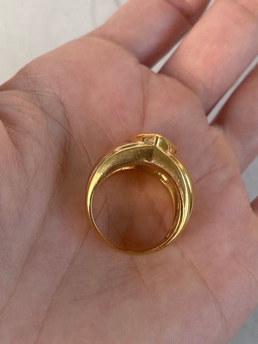 Vintage 14K Gold Pink Tourmaline Pear Ring