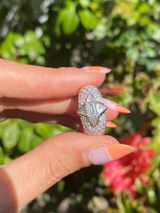 Platinum 18k diamond ring size 6.25