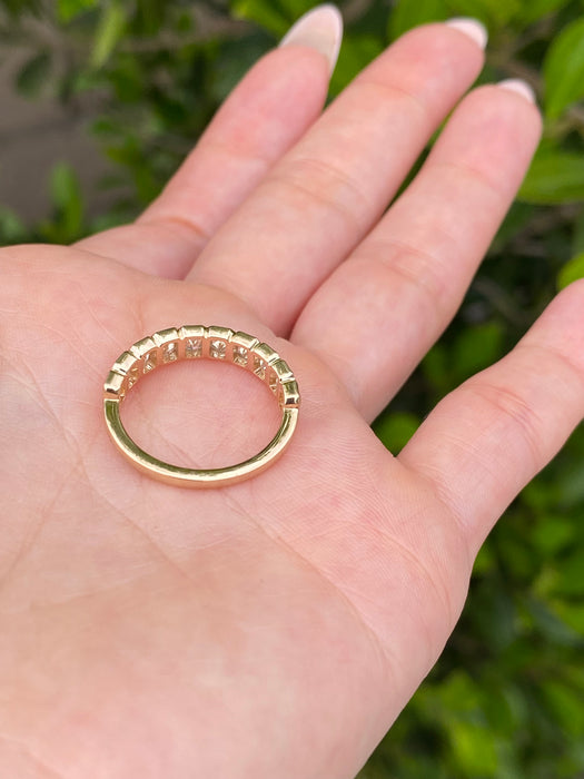 14K Gold Bezel Set Radiant Lab Diamond Ring
