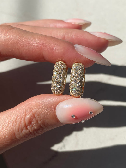 14K Gold Natural Diamond Hoop Earrings – 1.20 TCW