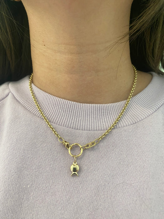 14k solid charm connector