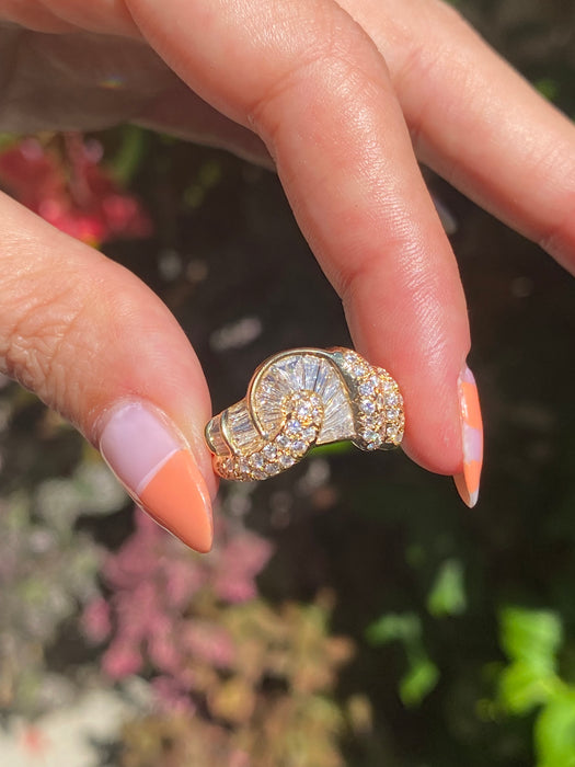 18k 1.21 tcw baguette diamond ring size 6.5