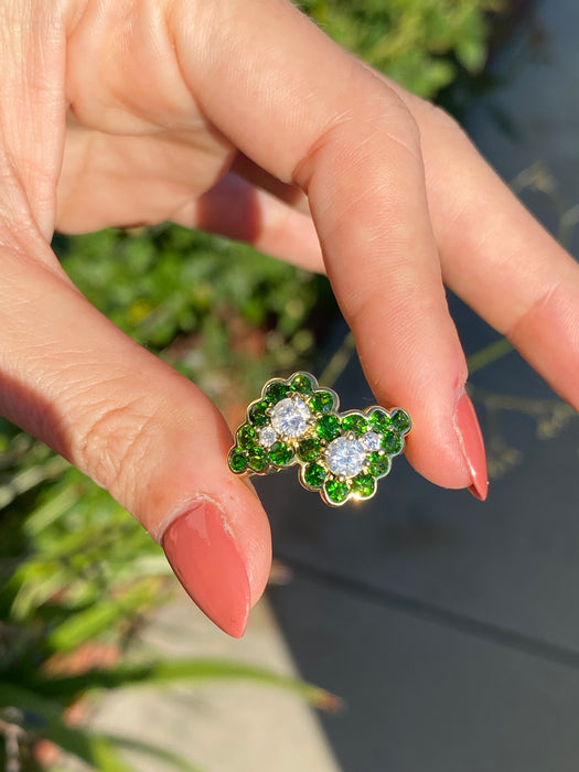 18k diamond tsavorite green garnet ring size 7