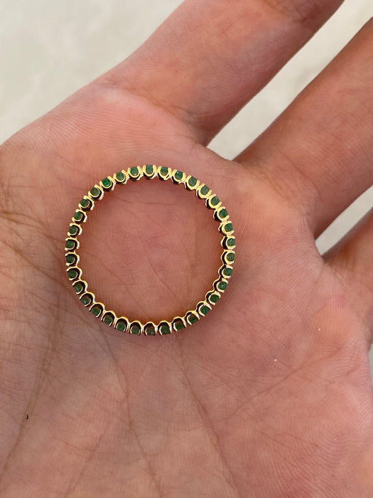 14K Gold Emerald Eternity Ring