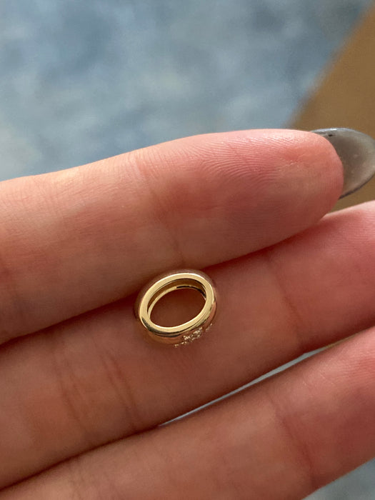 14k diamond flower rectangle slider charm