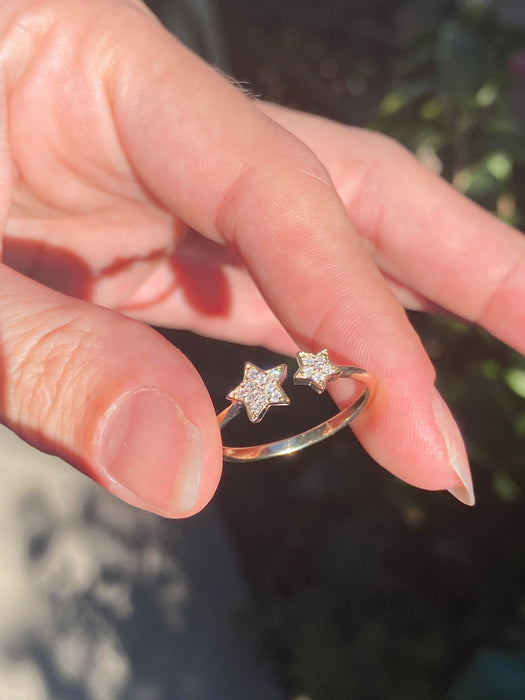 10k diamond star ring size 7