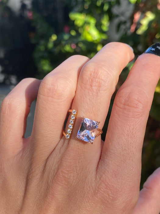 18k rose gold Kunzite diamond ring size 5.25