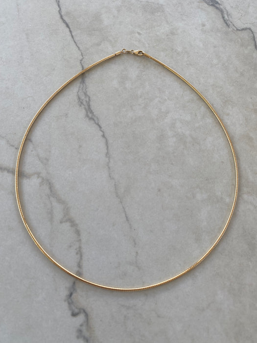 14K Gold Omega Necklace – 18.5 Inches