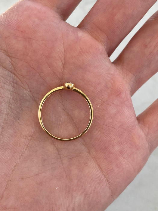 14K Gold Bezel-Set Lab Diamond Solitaire Ring
