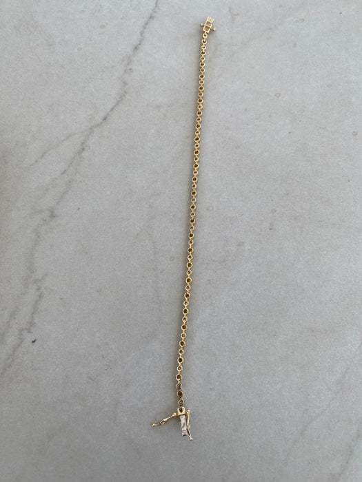 14K Gold Bead & Diamond Bracelet