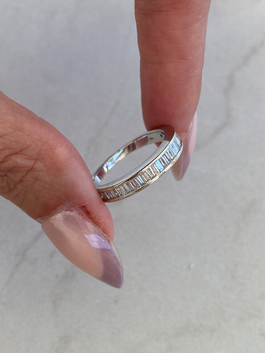 Vintage 14K White Gold Diamond Baguette Ring – 0.50 TCW