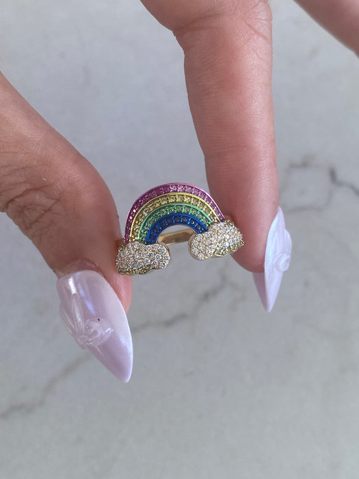 14K Gold Rainbow Cloud Ring