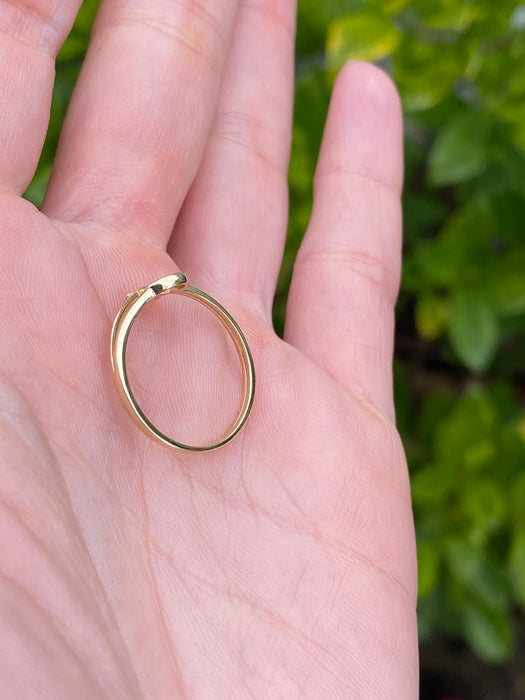 14k moon and fluted star ring