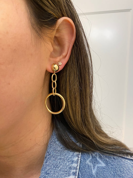 14k dangle ball earrings