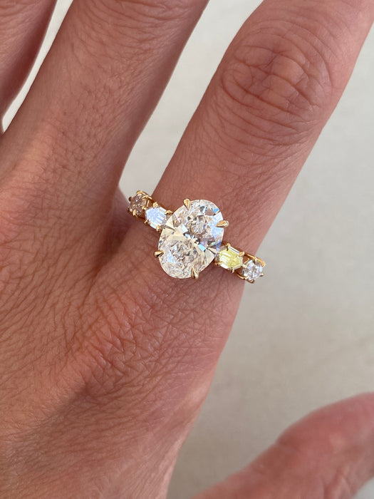 14K 2.83 TCW Oval Lab Diamond Ring