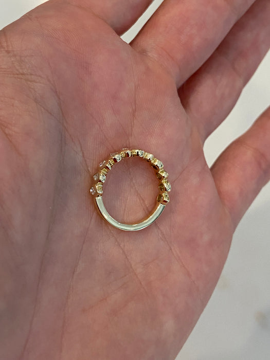 14K Bezel Set Pear Lab Diamond Half Eternity Pinky Ring