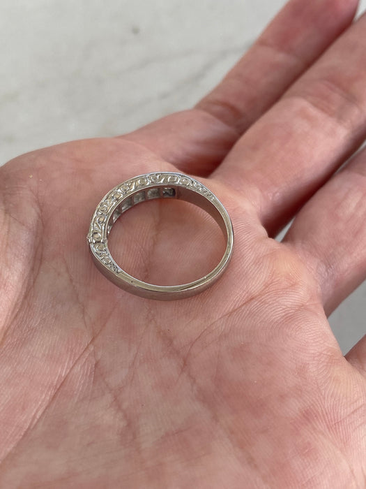 Antique French Platinum 850 French Cut Diamond Ring — Circa 1910
