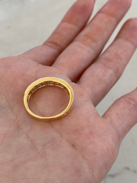 18K Pastel Sapphire Half Eternity Ring