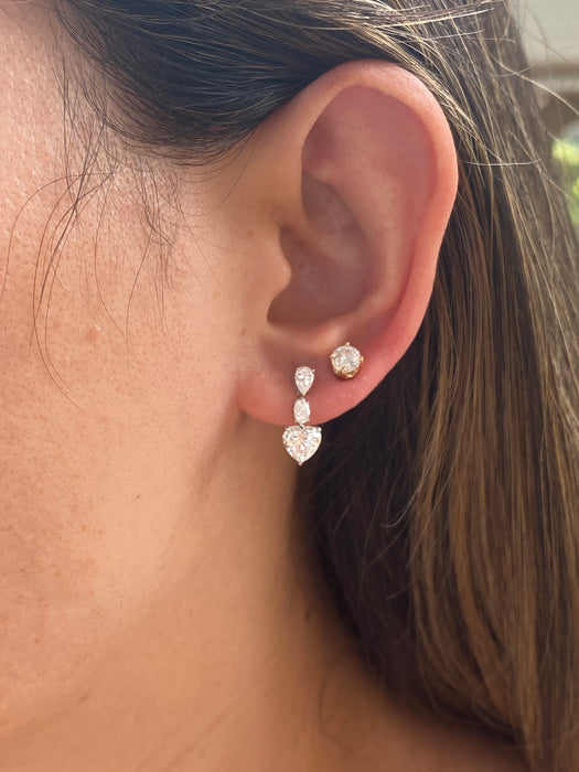 14K White Gold 2.10 CTW Lab Diamond Drop Earrings