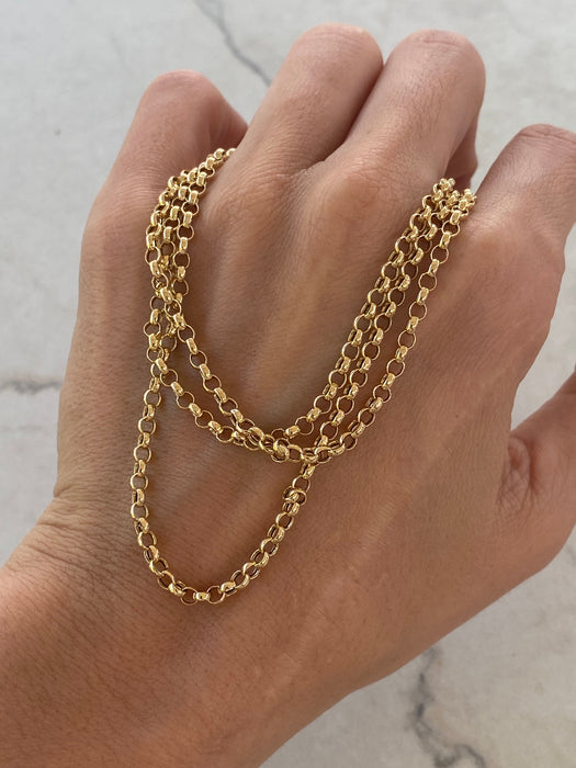 14K Gold Rolo Chain Necklace – 24 Inches