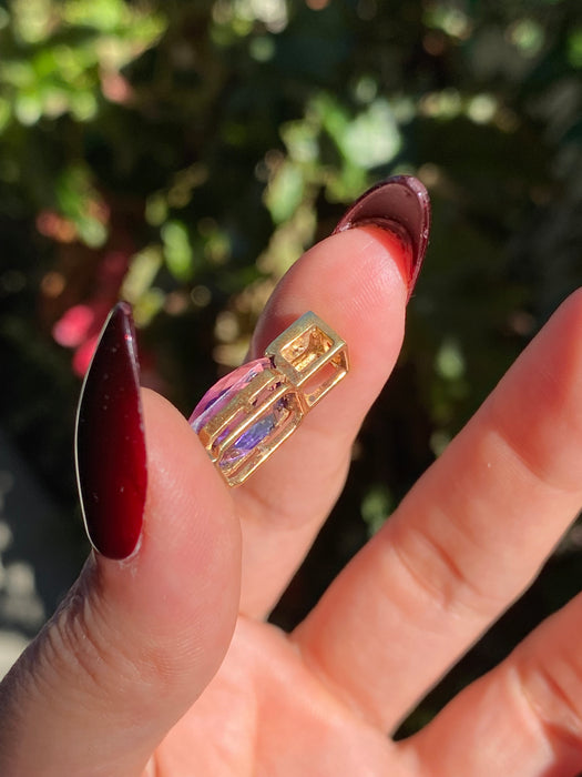 14k slider amethyst diamond pendant