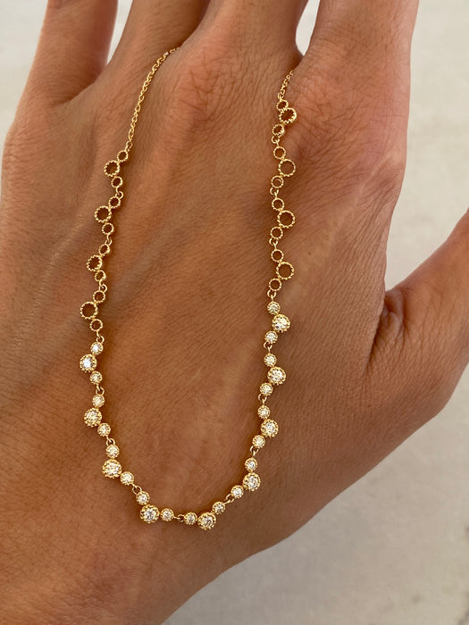 Vintage 18K Gold Natural Diamond Adjustable Necklace – 0.48 TCW