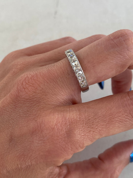 Antique French Platinum 850 French Cut Diamond Ring — Circa 1910
