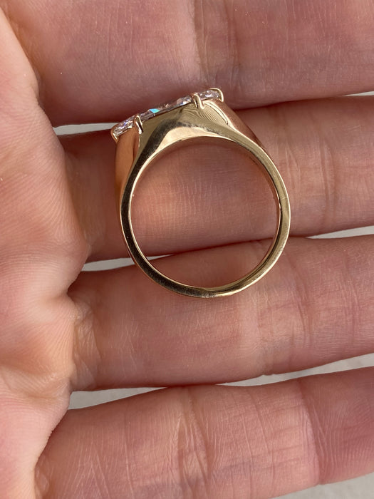 14K Gold 2.01 Carat East-West Marquise Lab Diamond Ring