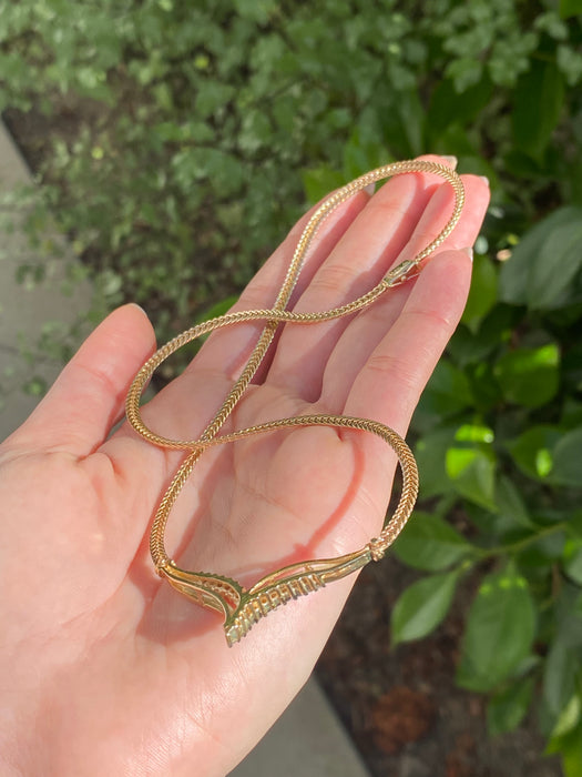 14k wheat diamond necklace 16.5”