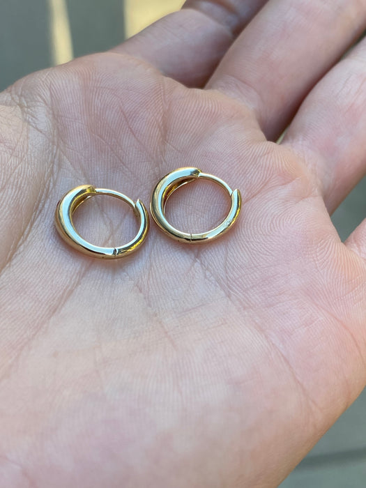 14k flush ruby huggie earrings