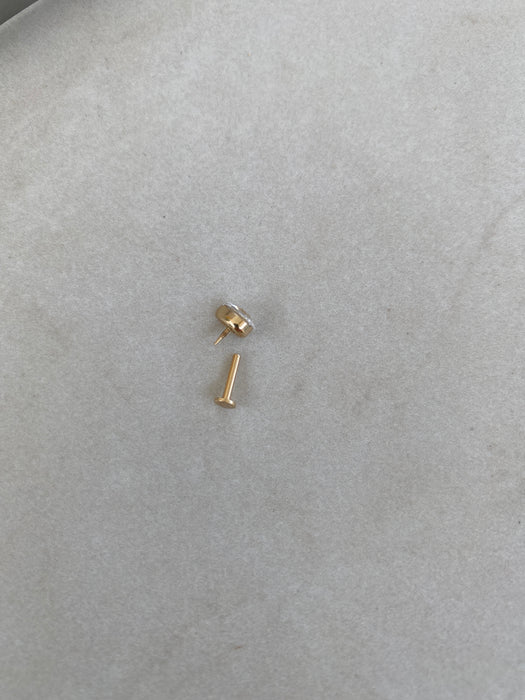 14K Gold 0.40 CT Pear Lab Diamond Flat Back Stud Earring (Single)