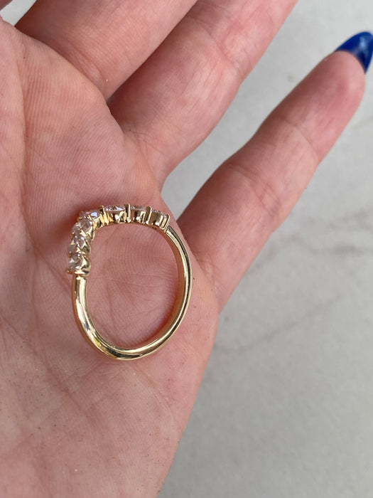 14K Chevron Lab Diamond Ring