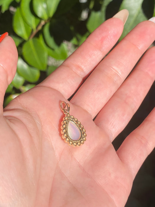 14k opal diamond pendant